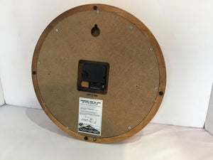 Sterling & Noble Battery Brown Wood Round Clock