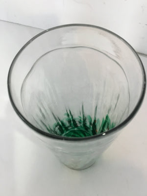 Kitras Cylinder Green/Red Glass Vase