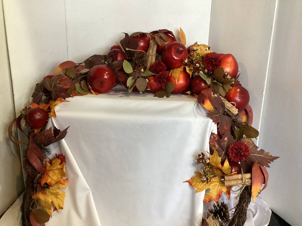Autumn Gourds Leaves Wreath