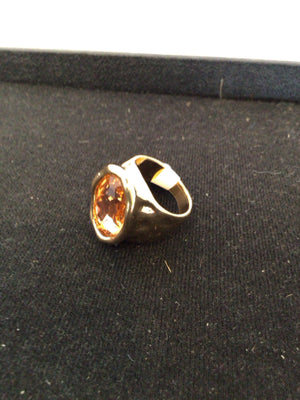 Gold Peach Oval Ring