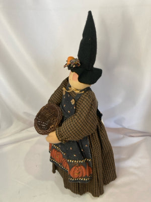 Primitive Black/Orange Cloth Pilgrim Holiday Item