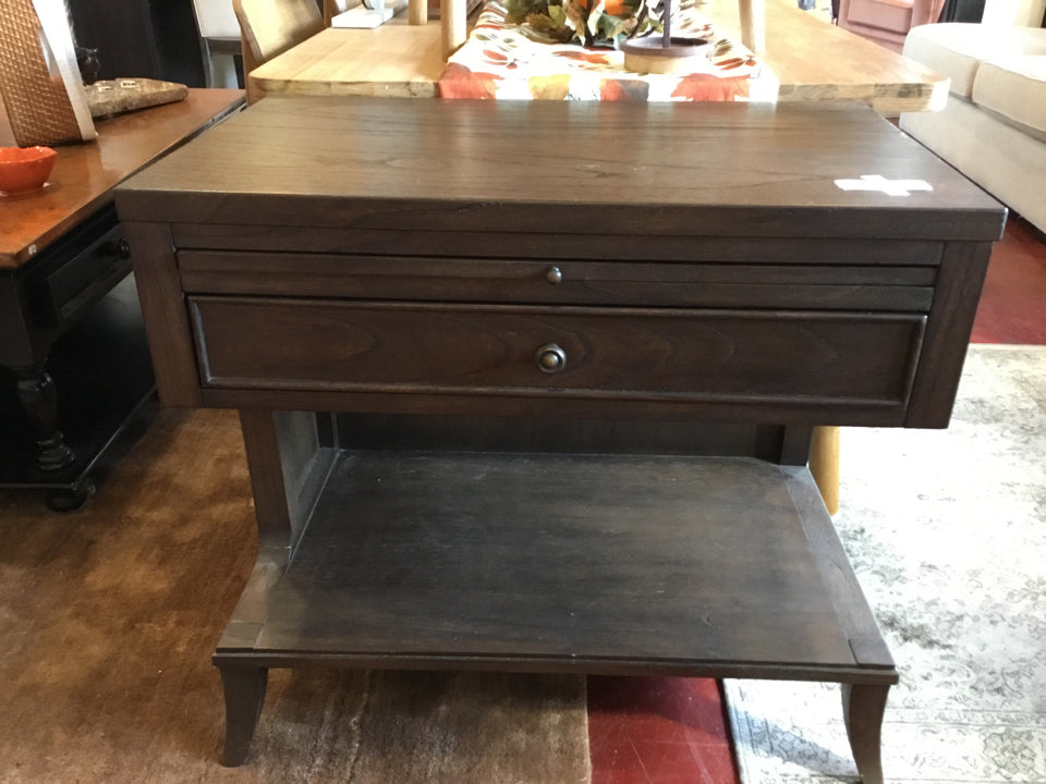 Arhaus End Wood 1 Drawer Brown Table