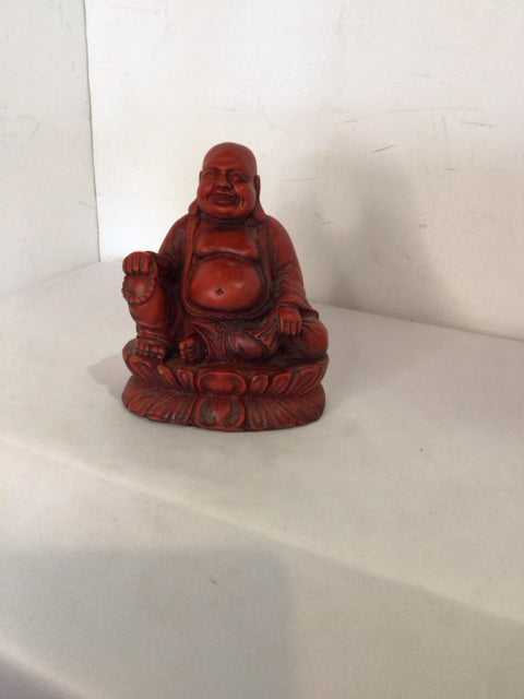 Red Resin Buddha Figurine