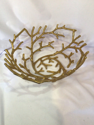 Gold Metal Branches Bowl