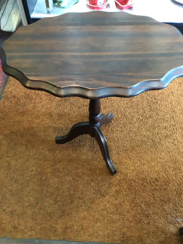 Tripod Wood Tilted Side/End Brown Table
