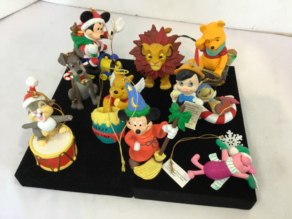 Disney Christmas Multi-Color Resin Ornaments Set of 10 Holiday Item
