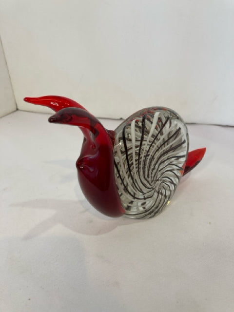 Red/Black Glass Snail Figurine