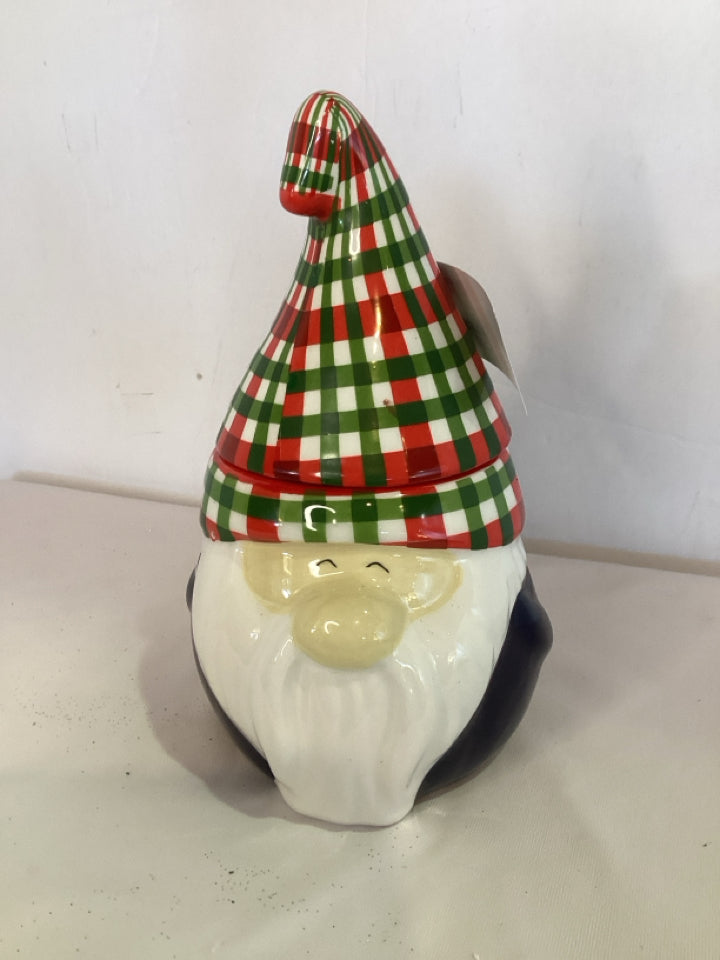 Candle Blue/White Ceramic Gnome Holiday Item