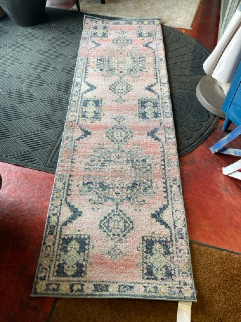 Loloi Runner Polypropelyne Floral Pink Rug