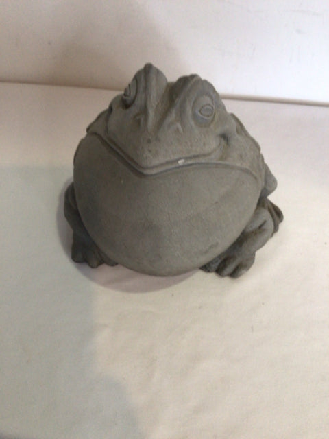 Gray Resin Frog Sculpture