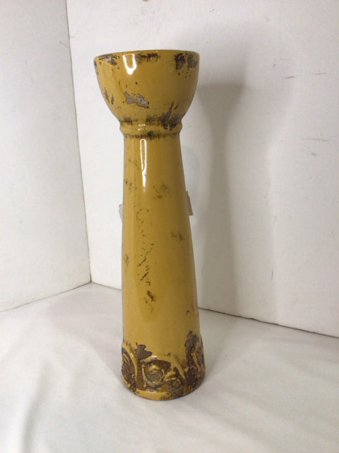 Yellow Ceramic Candle Stick