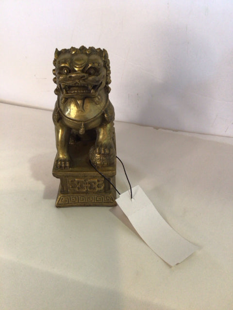 Oriental Brass Foo Dog Figurine