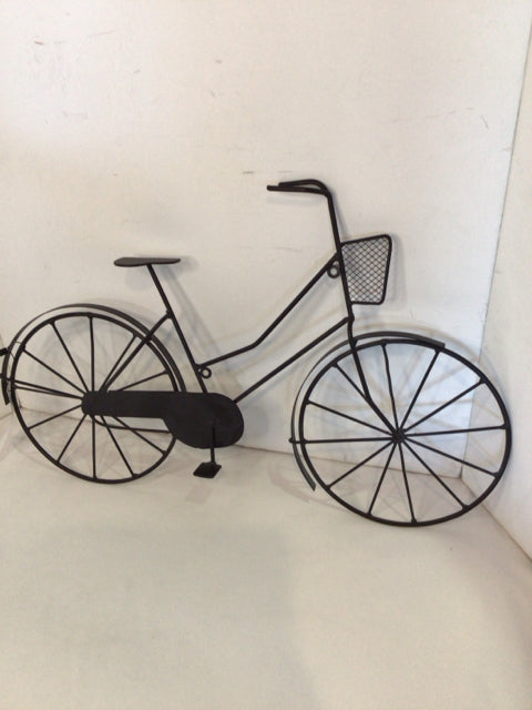 Whimsical Metal Bicycle Black Wall Decoration Art