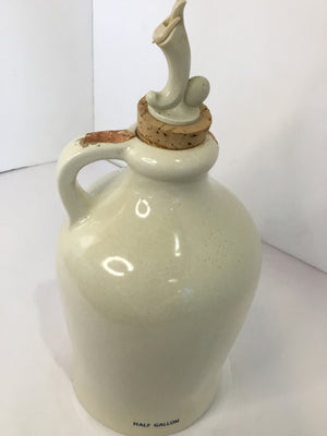 Henry McKenna Cream/Blue Stoneware Whiskey Jug/Decanter