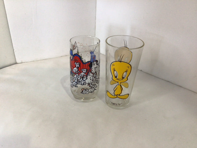 Set of 2 Glass Looney Tunes Glasses