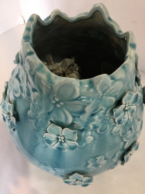 Blue Ceramic Flowers Vase