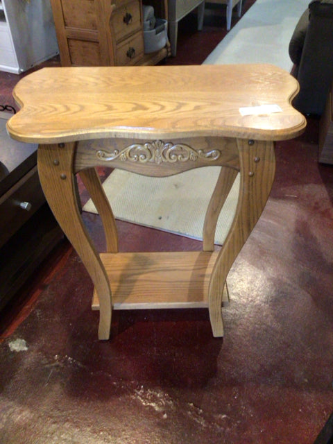 Vintage Wood Leg Oak Table