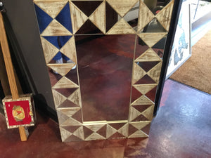 Silver/White Wood Mirror