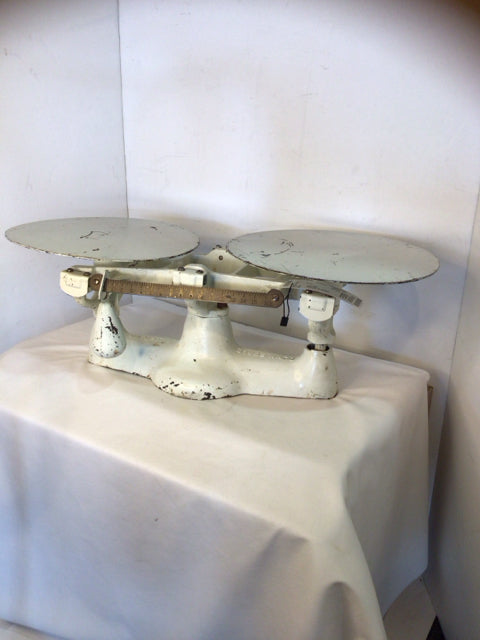 Vintage White Cast Iron Scale