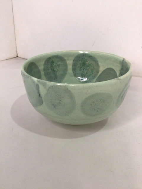 Green Ceramic Polka Dot Bowl