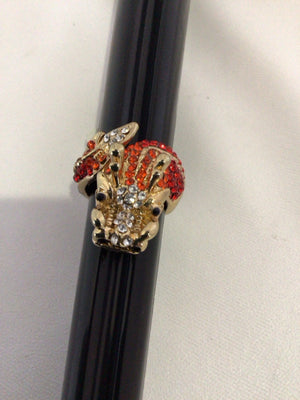 Orange Rhinestone Ring