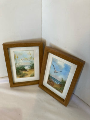 Pair Blue/Green Sea Scape Framed Art