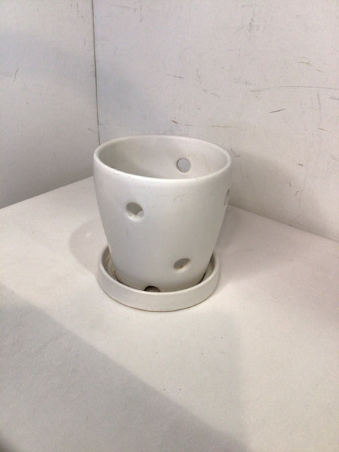 White Ceramic Orchids Planter