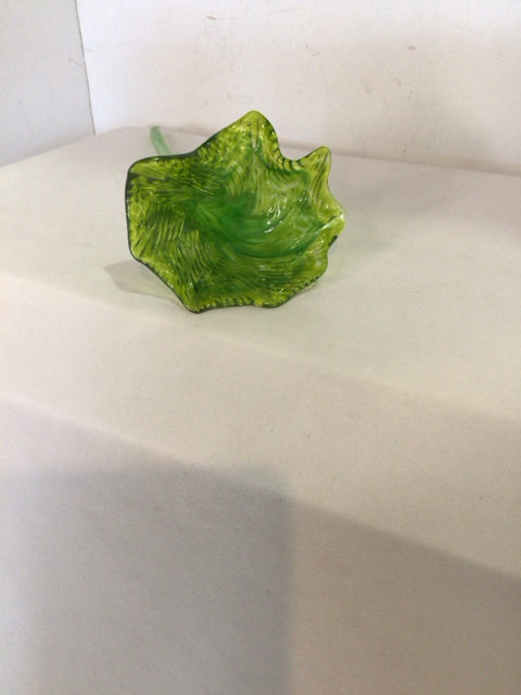 HandBlown Green Glass Flower Figurine