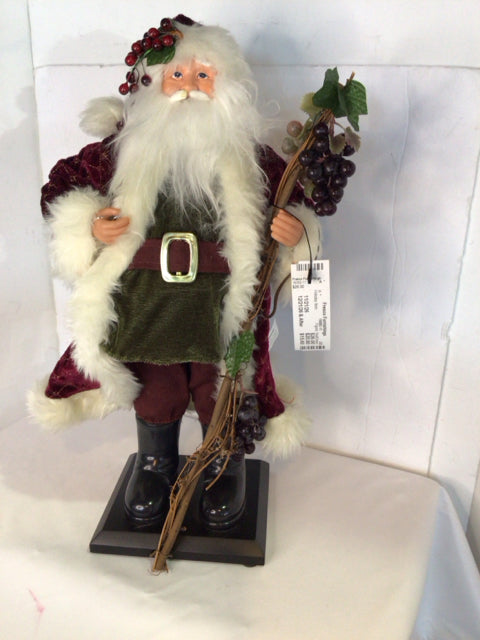 Figure Red/Green Velvet Santa Holiday Item