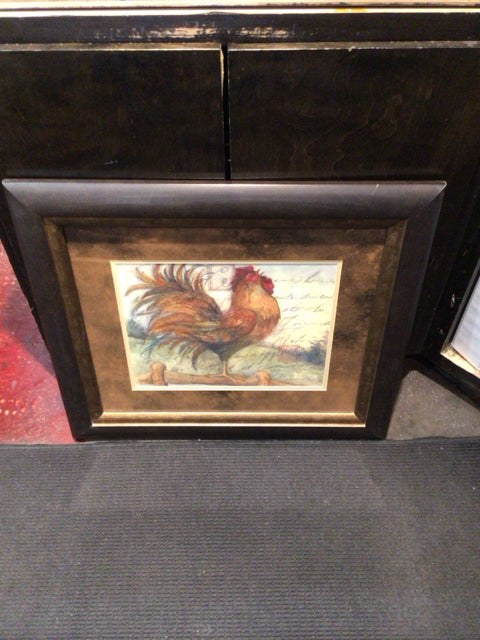 Multi-Color Rooster Framed Art