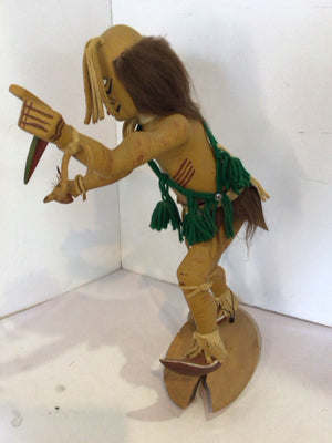 Native American Black/White Wood Kachina Doll