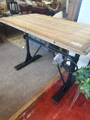 Pottery Barn Rustic Wood/Metal Brown/black Desk