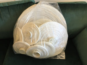 Set of 12 Paper Lantern Hanging White Light Fixture