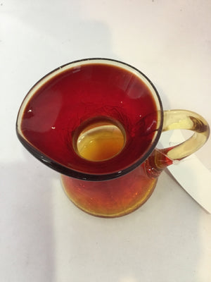 Red/Gold Glass Crackle Pitcher