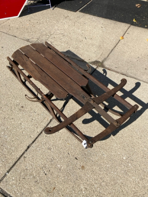 Vintage Wood/Metal Sled Holiday Item