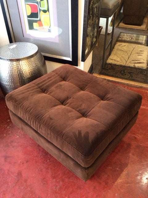 Article Tufted Velvet Brown Ottoman