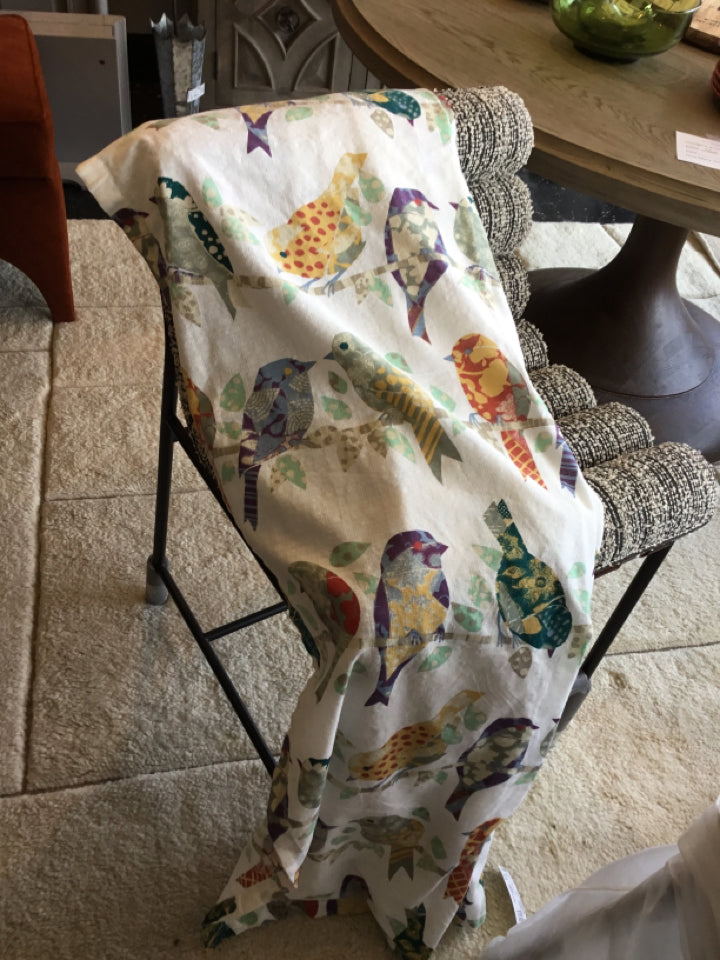 White/Multi Birds Shower Curtain