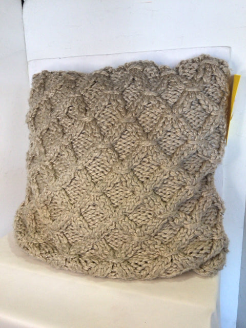 Beige Knit Pillow