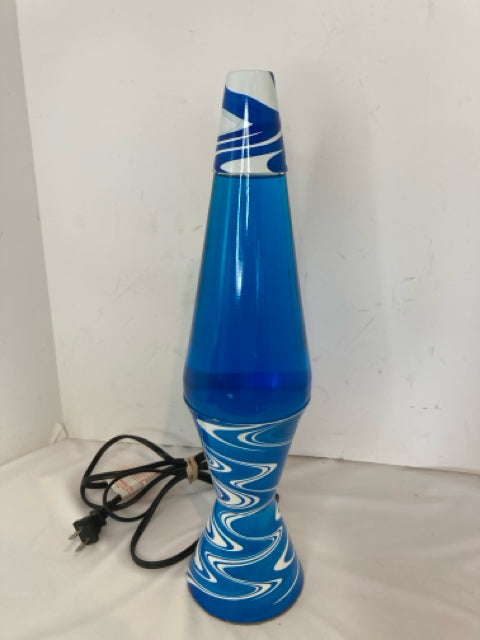 Lava Blue Glass/Metal Lamp