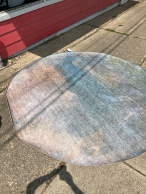 Washable Indoor/Outdoor Green/White Rug