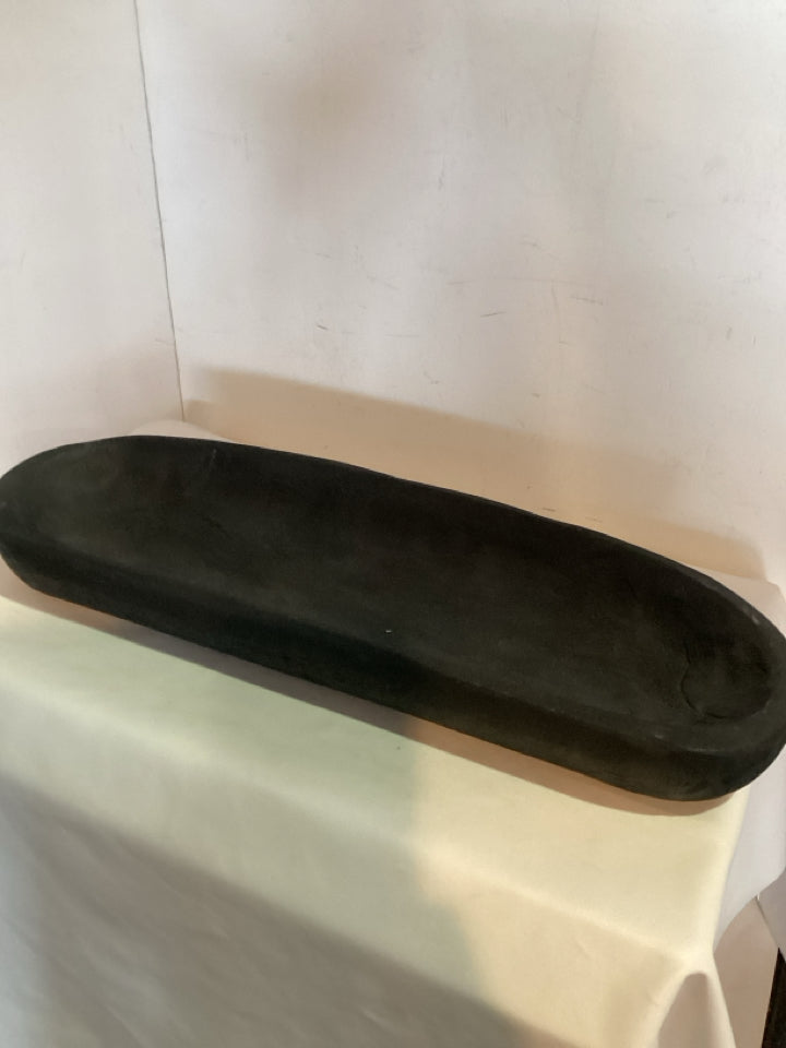 Black Wood Oval Bowl