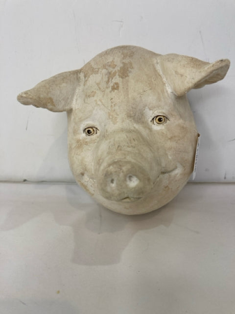Plaster Pig Head Cream Wall Decoration Art