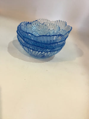 Blue Glass 4 Piece Set Bowl Set