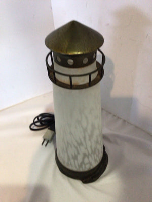 White Frosted Glass Light House Lamp