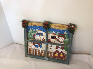 Wall Decoration Multi-Color Wood Snowmen Window Holiday Item