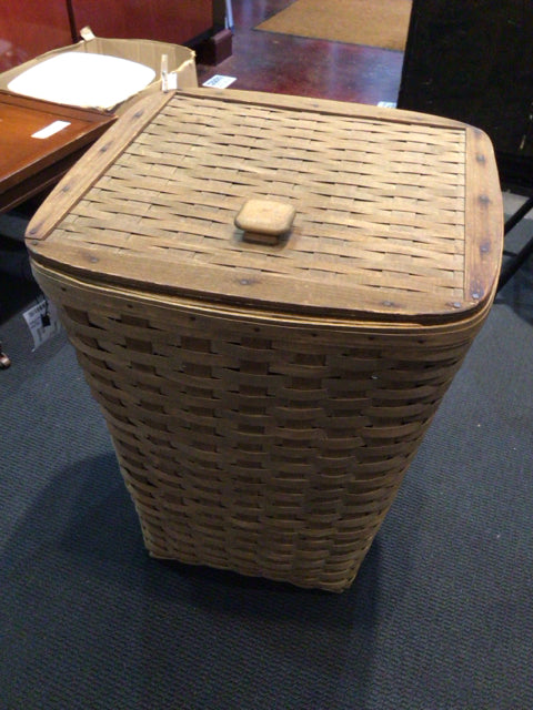 Longaberger Vintage Brown Wood Woven Hamper