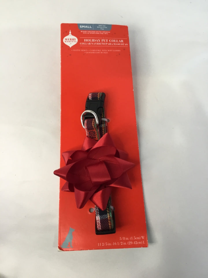 Dog Collar Red/Multi Small Plaid Holiday Item