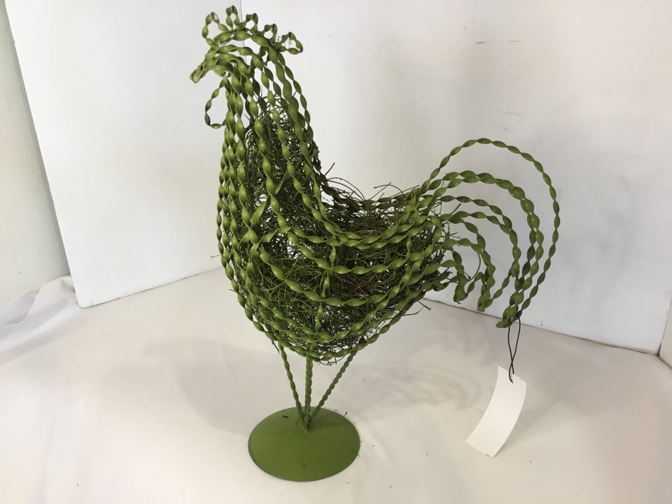 Green Wire Rooster Basket