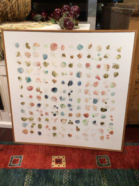 White/Pastel Dot Framed Art