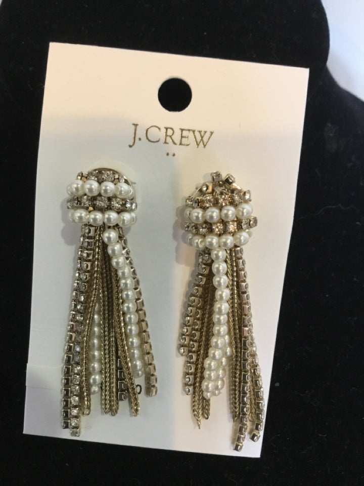J Crew White/Gold Earrings